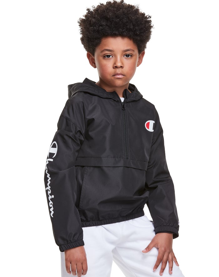 Champion Jas Meisjes - Zwart - Windbreaker C Logo ( 043798-BRL )